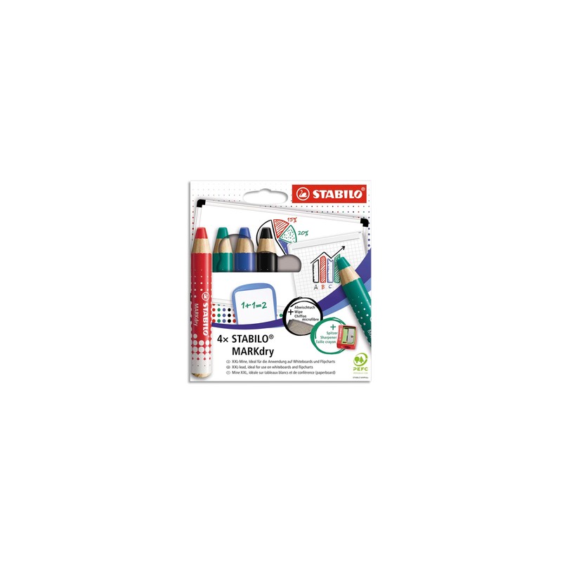 STA E/4 CRAYON EFFACABLE MARKDRY 648/4
