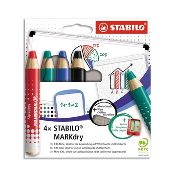 STA E/4 CRAYON EFFACABLE MARKDRY 648/4