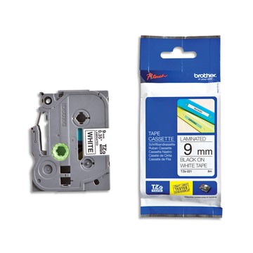 BRO RUBAN LAMI 9MMX8M NR/BLC TZE221